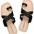 Handmade Authentic Genuine Leather Black Designers Cross Belts Ladies Chappal