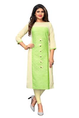 White plain cotton kurti 1