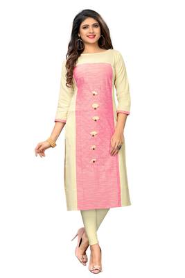 White plain cotton kurti 1