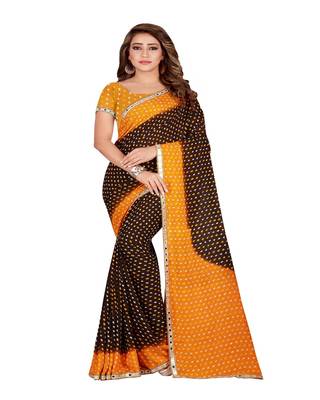 Multicolor Printed Faux Georgette Saree With Blouse 1