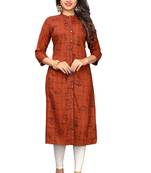 Brown printed rayon kurti