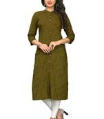 Green printed rayon kurti