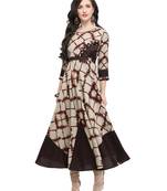 Brown printed viscose rayon kurti