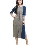 Grey printed viscose rayon kurti