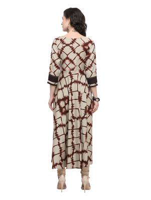 Brown printed viscose rayon kurti 2