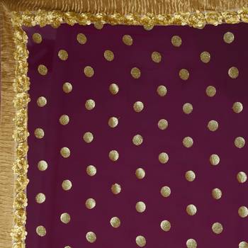 Purple embroidered georgette saree with blouse 5