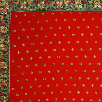 Red embroidered georgette saree with blouse 5