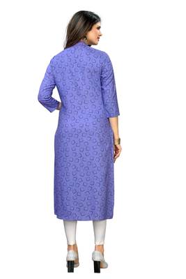 Lavender printed rayon kurti 2