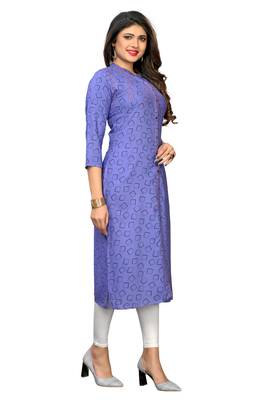 Lavender printed rayon kurti 3