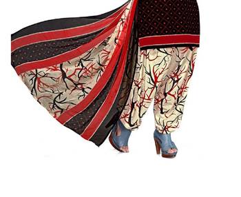 Black printed crepe salwar with dupatta 2