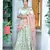 mint green thread & Sequins Embroidered Silk Semi Stitched Bridal lehenga
