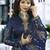 Royal-blue embroidered georgette salwar with dupatta