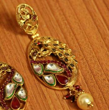 Red Pearl Danglers Drops 2