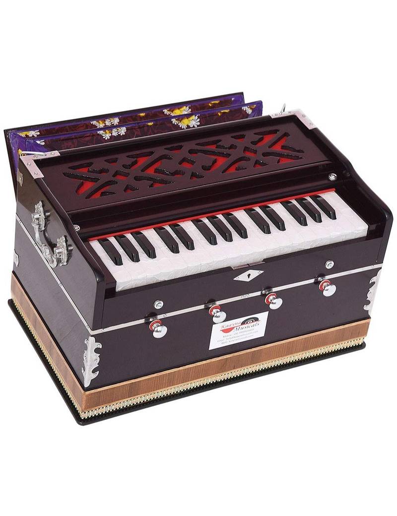 Harmonium Mini Magic 4 Stop- 2 Main & 2 Drone, 2¾ Octaves, Dark Cherry Colour, Gig Bag, Bass/Male- 440 Hz
