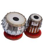 Tabla Drum Set-16 Bolt Tuned, 2.5 Kg Brass Bayan, Chrome Finish, Sheesham Wood Dayan, Hand Made Drum Skin, Tuning Hammer