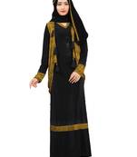Women'S Mehendi Color Lycra Abaya Burkha With Jacket And Chiffon Dupatta