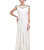 cream georgette embroidered zari work islamic kaftans