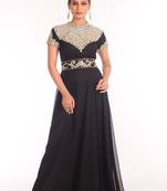 Black georgette embroidered zari work islamic kaftans
