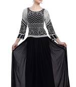 Black georgette embroidered zari work islamic kaftans