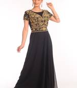 Black georgette embroidered zari work islamic kaftans