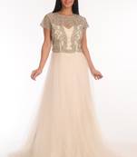 Cream georgette embroidered zari work islamic kaftans