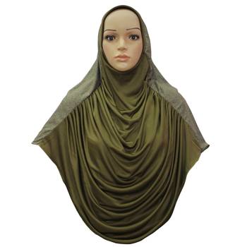 Mehendi Green Cotton_Poly Islamic Hijab 1