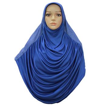 Blue Crepe Islamic Hijab 1