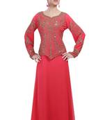 pink georgette embroidered zari work islamic kaftans