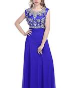 royal blue georgette embroidered zari work islamic kaftans