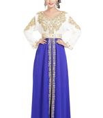 cream georgette embroidered zari work islamic kaftans