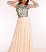 Cream georgette embroidered zari work islamic kaftans