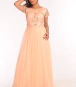 Cream georgette embroidered zari work islamic kaftans