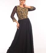 Black georgette embroidered zari work islamic kaftans