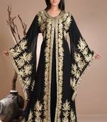 Black georgette embroidered zari work islamic kaftans