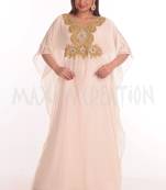 Cream georgette embroidered zari work farasha