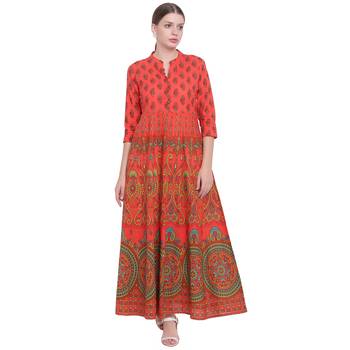 Red printed cotton kurtas-and-kurtis 1