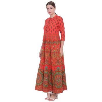 Red printed cotton kurtas-and-kurtis 4