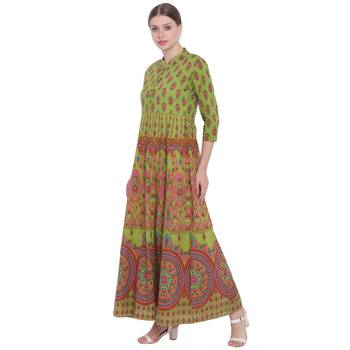 Green printed cotton kurtas-and-kurtis 4