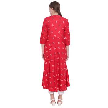 Red printed rayon kurtas-and-kurtis 2
