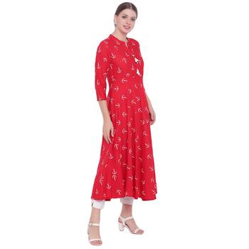 Red printed rayon kurtas-and-kurtis 3