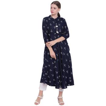 Blue printed rayon kurtas-and-kurtis 1