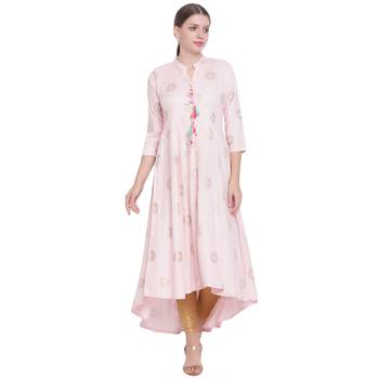 Pink printed rayon kurtas-and-kurtis 1