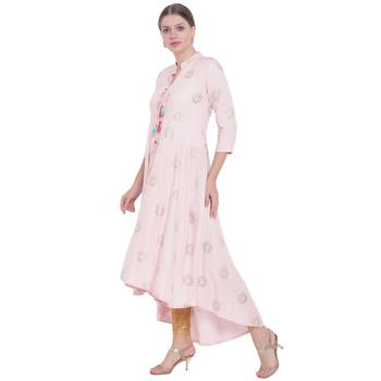 Pink printed rayon kurtas-and-kurtis 4