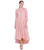 Pink printed rayon  kurti