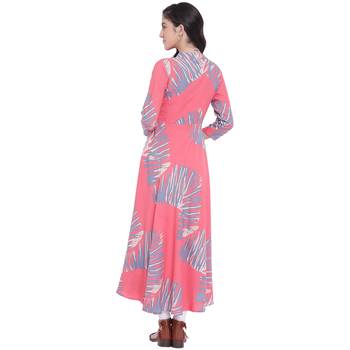 Pink printed rayon kurtas-and-kurtis 2
