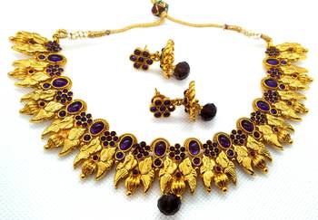 Purple agate south indian jewellery 1