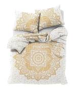 Gold Printed Mandala Comforter Cover Double Bedding Throw Indian Duvet Cover & Pillow Case Bohemian Throw