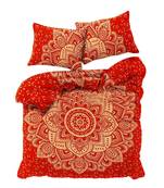 Mandala Gold Printed Comforter Cover Double Bedding Throw Indian Duvet Cover & Pillow Case Bohemian Throw