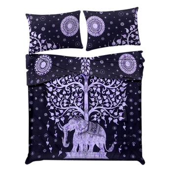 Elephant Tree Of Life Comforter Quilt Cover Double Bedding Throw