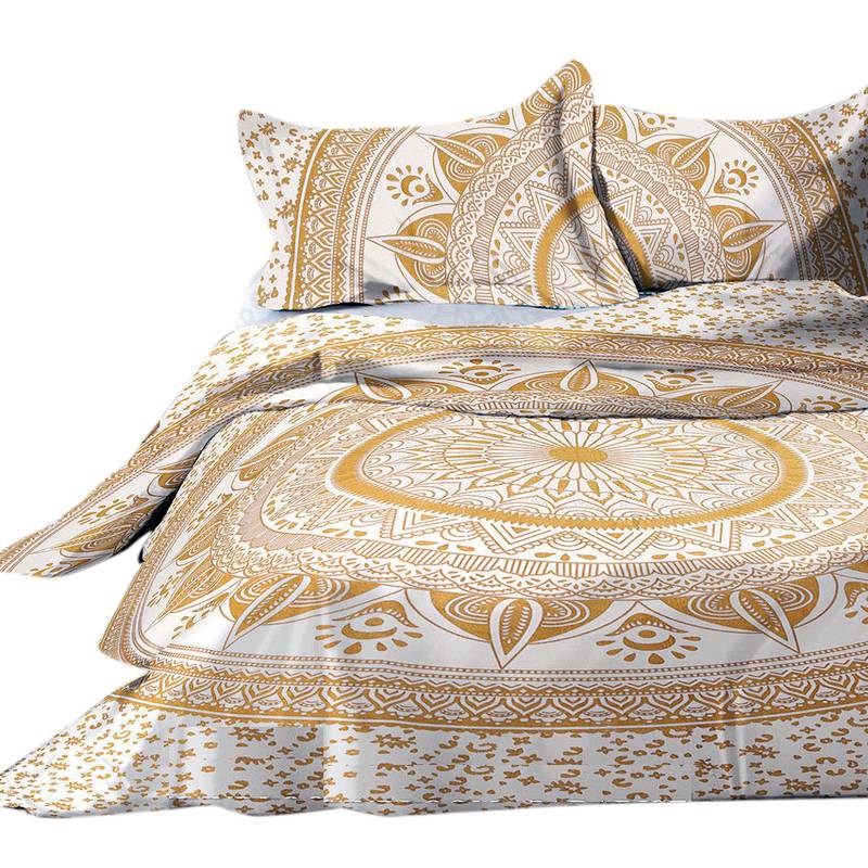 Psychedelic Gold Ombre Mandala Comforter Quilt Cover Double Bedding Throw  Duvet Cover & Pillow Case Bohemian Throw